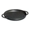 Staub 26 Cm Round Cast Iron Pure Grill Black