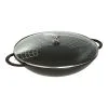 Staub 37 Cm Cast Iron Wok With Glass Lid Black