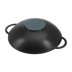 Staub 37 Cm Cast Iron Wok With Glass Lid Black -Knives & Scissors Sales Store 40509 398 0 4