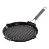 Staub 28 Cm Round Cast Iron Grill Pan With Pouring Spout Black