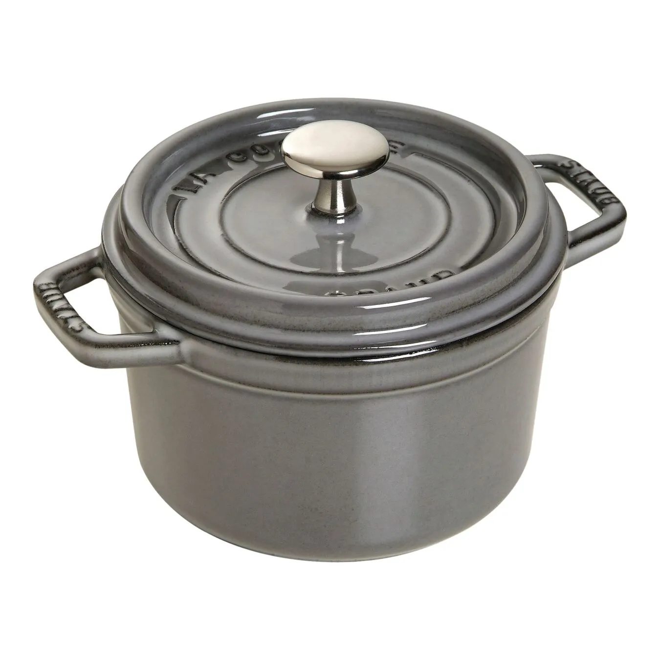 Staub 14 Cm Round Cast Iron Cocotte Graphite-grey 1 Staub 14 Cm Round Cast Iron Cocotte Graphite-grey