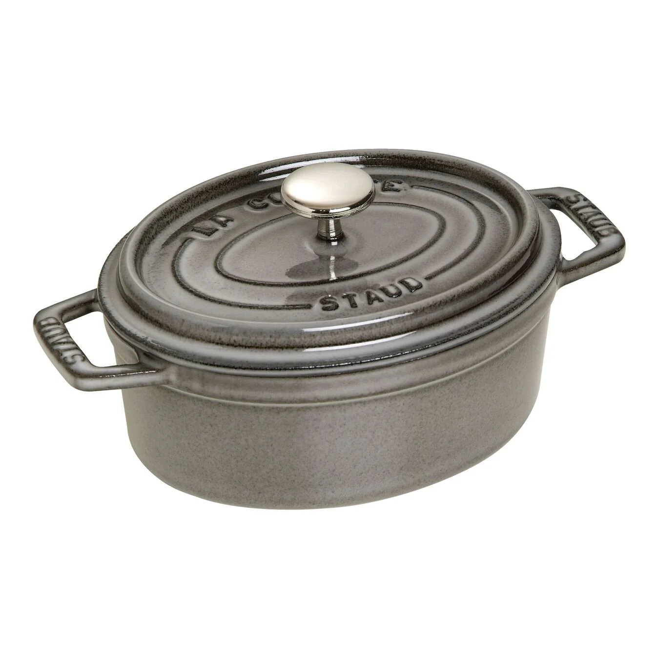 Staub 17 Cm Oval Cast Iron Cocotte Graphite-grey 1 Staub 17 Cm Oval Cast Iron Cocotte Graphite-grey