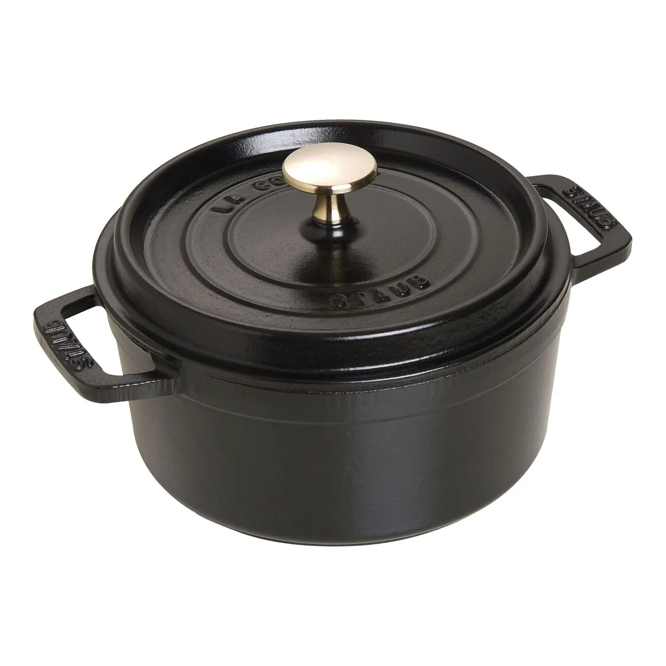 Staub 18 Cm Round Cast Iron Cocotte Black 1 Staub 18 Cm Round Cast Iron Cocotte Black