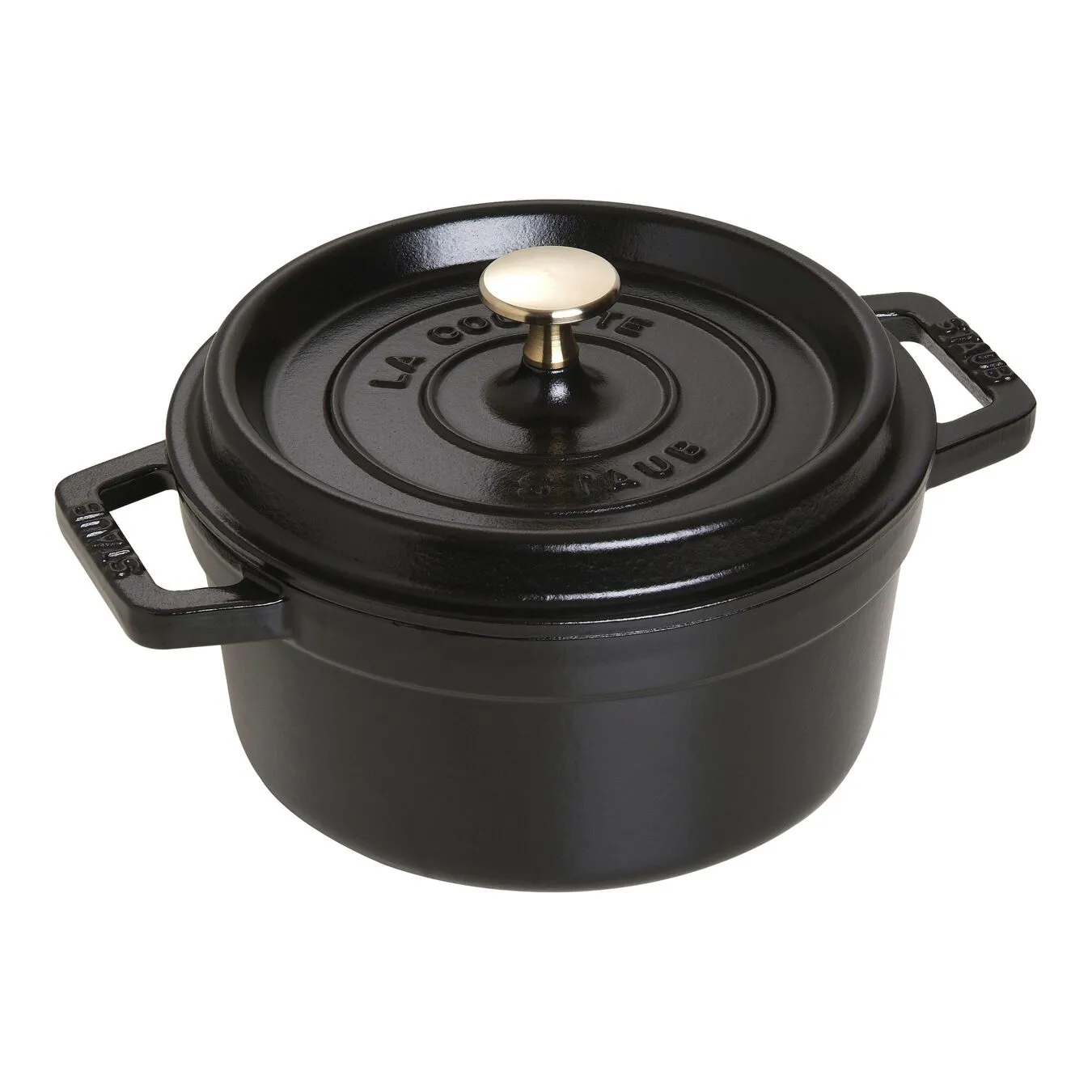 Staub 20 Cm Round Cast Iron Cocotte Black 1 Staub 20 Cm Round Cast Iron Cocotte Black