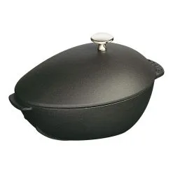 Staub 25 Cm Oval Cast Iron Mussel Pot Black