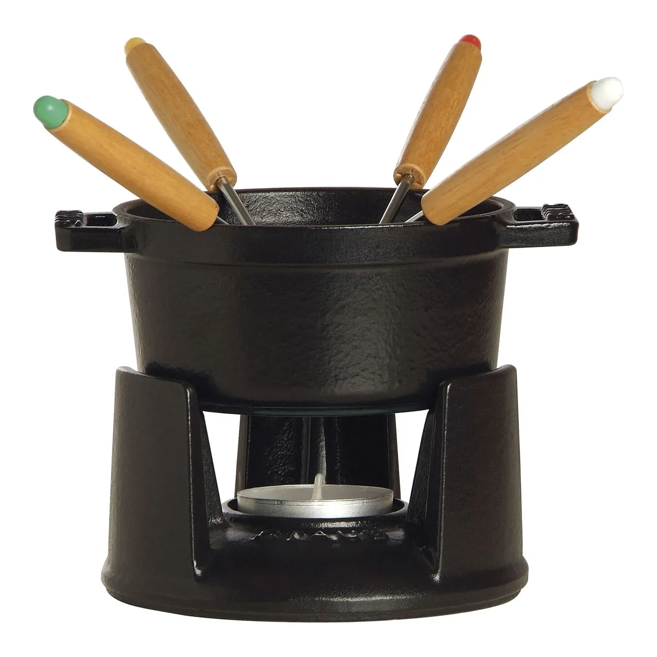 Staub 10 Cm Fondue Set Black 1 Staub 10 Cm Fondue Set Black