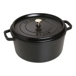 Staub 30 Cm Round Cast Iron Cocotte Black