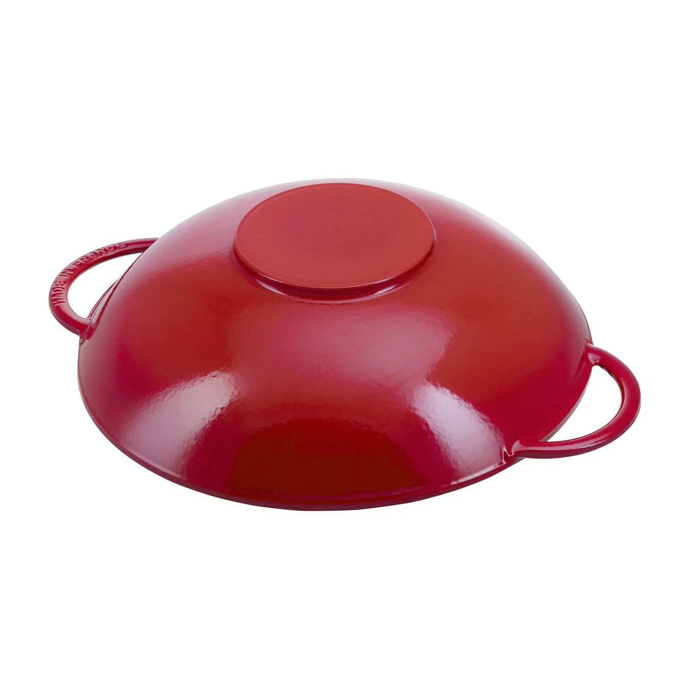 Staub 37 Cm Cast Iron Wok With Glass Lid Cherry 4 Staub 37 Cm Cast Iron Wok With Glass Lid Cherry - Image 4