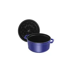 Staub 30 Cm Round Cast Iron Cocotte Dark-blue -Knives & Scissors Sales Store 40510 265 0 5 2