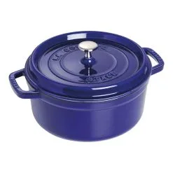 Staub 22 Cm Round Cast Iron Cocotte Dark-blue