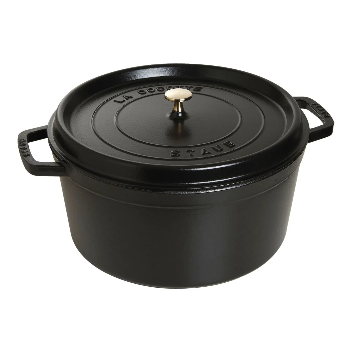 Staub 34 Cm Round Cast Iron Cocotte Black 1 Staub 34 Cm Round Cast Iron Cocotte Black