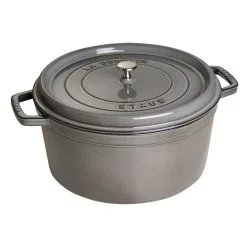 Staub 34 Cm Round Cast Iron Cocotte Graphite-grey