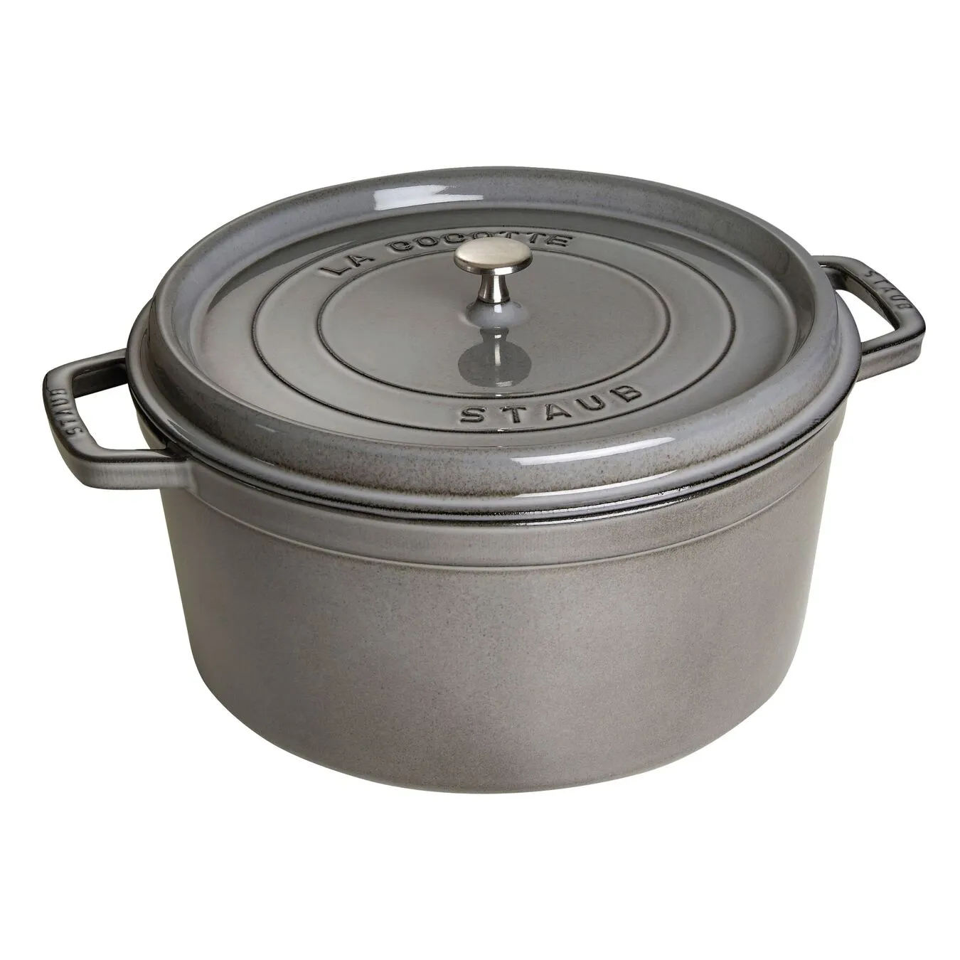 Staub 30 Cm Round Cast Iron Cocotte Graphite-grey 1 Staub 30 Cm Round Cast Iron Cocotte Graphite-grey