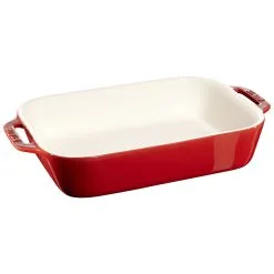 Staub 27 Cm X 20 Cm Rectangular Ceramic Oven Dish Cherry