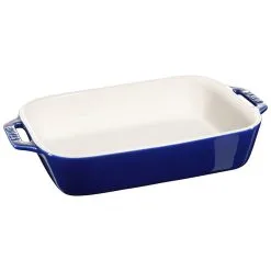 Staub 27 Cm X 20 Cm Rectangular Ceramic Oven Dish Dark-blue