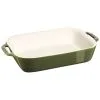 Staub 27 Cm X 20 Cm Rectangular Ceramic Oven Dish Basil-green