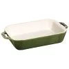 Staub 20 Cm X 16 Cm Rectangular Ceramic Oven Dish Basil-green
