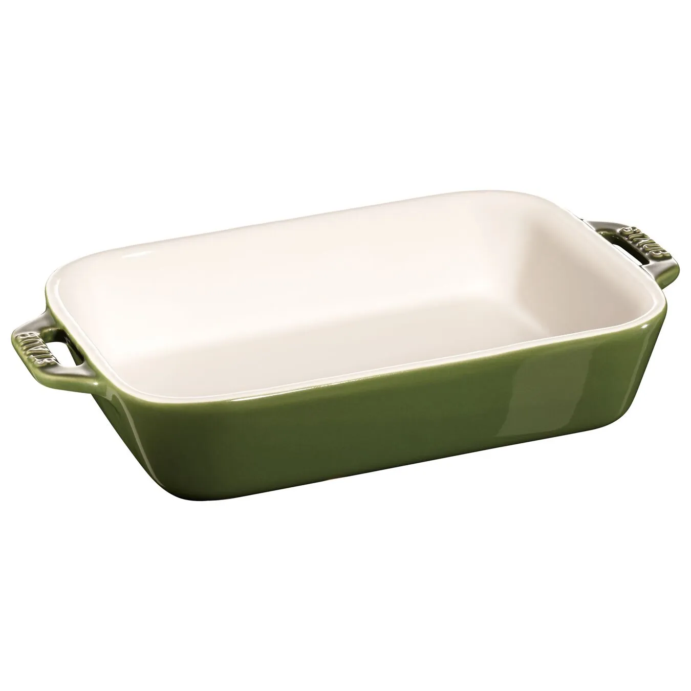 Staub 20 Cm X 16 Cm Rectangular Ceramic Oven Dish Basil-green 1 Staub 20 Cm X 16 Cm Rectangular Ceramic Oven Dish Basil-green