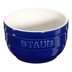 Staub 2-pcs Round Ceramic Ramekin Set Dark-blue