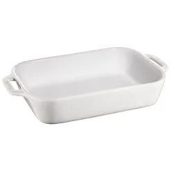 Staub 27 Cm X 20 Cm Rectangular Ceramic Oven Dish Pure-white