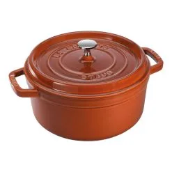 Staub 28 Cm Round Cast Iron Cocotte Cinnamon