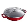 Staub 30 Cm Cast Iron Wok With Glass Lid Cherry