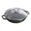 Staub 30 Cm Cast Iron Wok With Glass Lid Basil-green