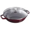 Staub 30 Cm Cast Iron Wok With Glass Lid Grenadine-red