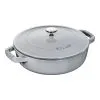 Staub 24 Cm Round Cast Iron Saute Pan Chistera Graphite-grey