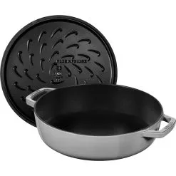 Staub 24 Cm Round Cast Iron Saute Pan Chistera Graphite-grey -Knives & Scissors Sales Store 40511 471 0 3