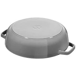 Staub 24 Cm Round Cast Iron Saute Pan Chistera Graphite-grey -Knives & Scissors Sales Store 40511 471 0 4