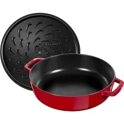 Staub 24 Cm Round Cast Iron Saute Pan Chistera Cherry -Knives & Scissors Sales Store 40511 474 0 2