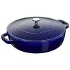 Staub 28 Cm Round Cast Iron Saute Pan Chistera Dark-blue