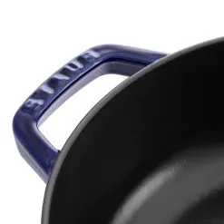 Staub 28 Cm Round Cast Iron Saute Pan Chistera Dark-blue -Knives & Scissors Sales Store 40511 476 0 6