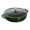 Staub 28 Cm Round Cast Iron Saute Pan Chistera Basil-green
