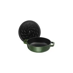 Staub 28 Cm Round Cast Iron Saute Pan Chistera Basil-green -Knives & Scissors Sales Store 40511 478 0 2