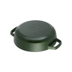 Staub 28 Cm Round Cast Iron Saute Pan Chistera Basil-green -Knives & Scissors Sales Store 40511 478 0 4