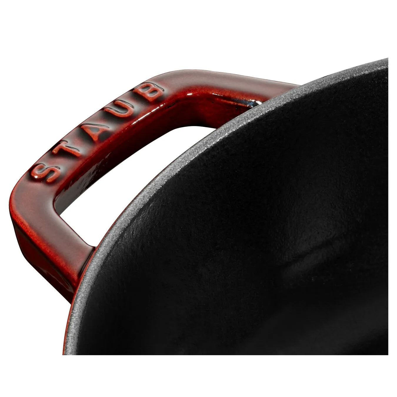 Staub 24 Cm Round Cast Iron Saute Pan Chistera Grenadine-red 6 Staub 24 Cm Round Cast Iron Saute Pan Chistera Grenadine-red - Image 6