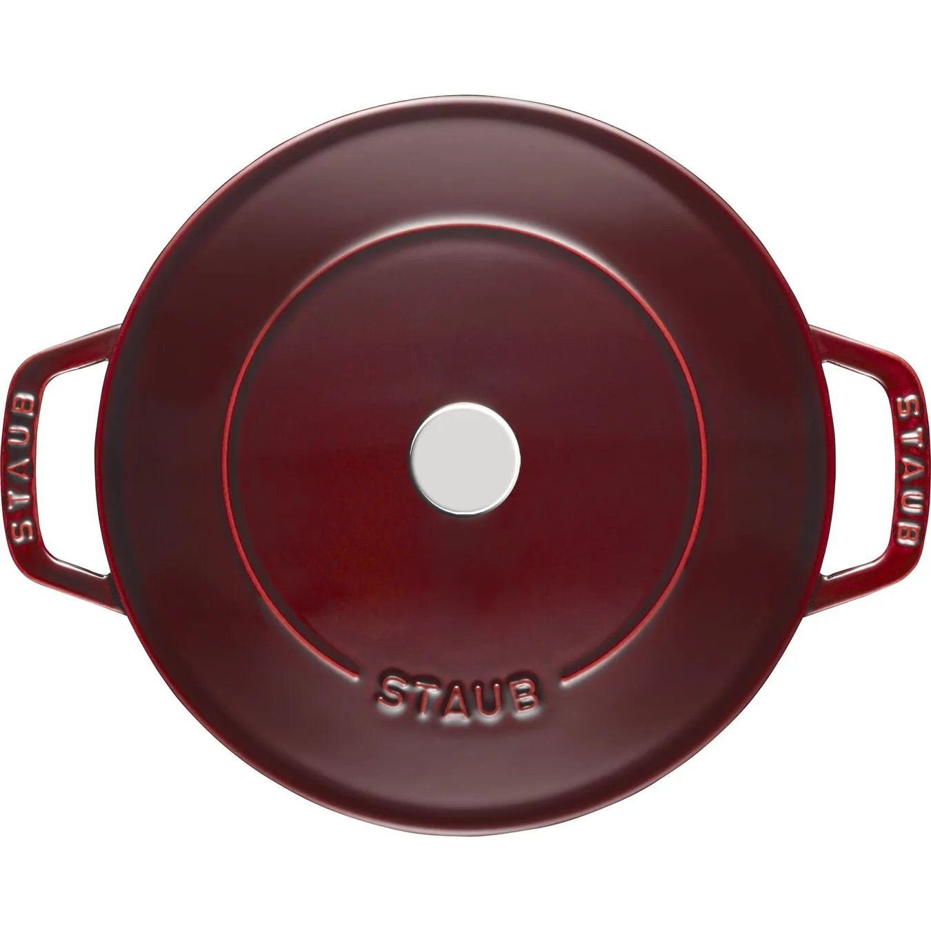 Staub 24 Cm Round Cast Iron Saute Pan Chistera Grenadine-red 5 Staub 24 Cm Round Cast Iron Saute Pan Chistera Grenadine-red - Image 5