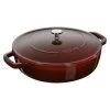 Staub 28 Cm Round Cast Iron Saute Pan Chistera Grenadine-red