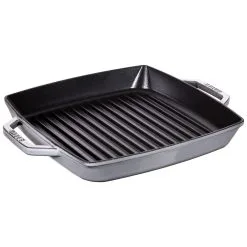 Staub 28 X 28 Cm Square Cast Iron Grill Pan Graphite-grey