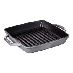Staub 23 X 23 Cm Square Cast Iron Grill Pan Graphite-grey