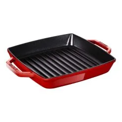Staub 23 X 23 Cm Square Cast Iron Grill Pan Cherry