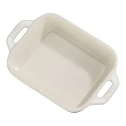 Staub 14 Cm X 11 Cm Rectangular Ceramic Oven Dish Ivory-white