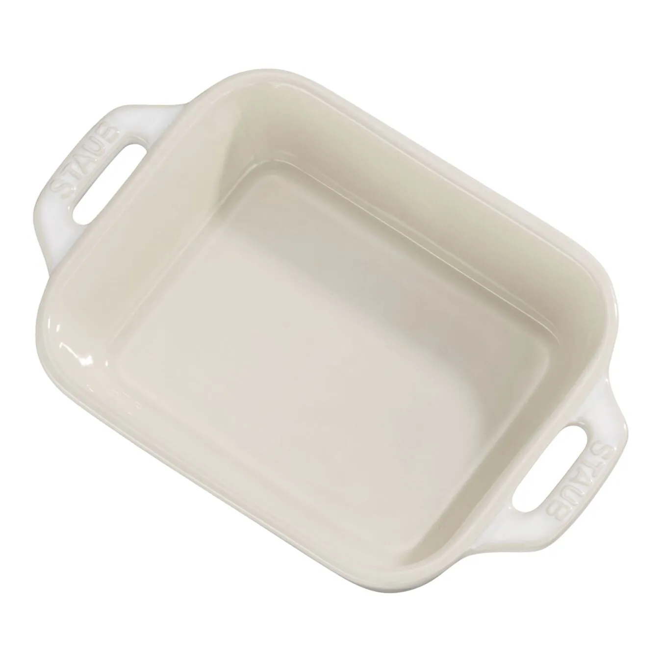 Staub 14 Cm X 11 Cm Rectangular Ceramic Oven Dish Ivory-white 1 Staub 14 Cm X 11 Cm Rectangular Ceramic Oven Dish Ivory-white