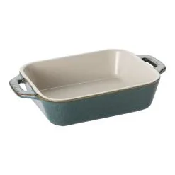 Staub 14 Cm X 11 Cm Rectangular Ceramic Oven Dish Ancient-turquoise