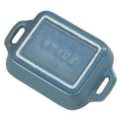 Staub 14 Cm X 11 Cm Rectangular Ceramic Oven Dish Ancient-turquoise -Knives & Scissors Sales Store 40511 882 3