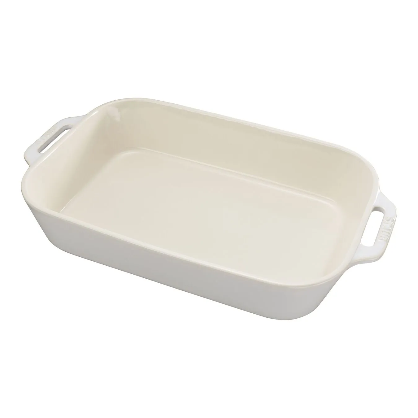 Staub 34 Cm X 24 Cm Rectangular Ceramic Oven Dish Ivory-white 1 Staub 34 Cm X 24 Cm Rectangular Ceramic Oven Dish Ivory-white