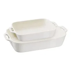 Staub 2-pcs Rectangular Ovenware Set Ivory-white