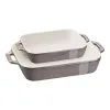 Staub 2-pcs Rectangular Ovenware Set Ancient-grey